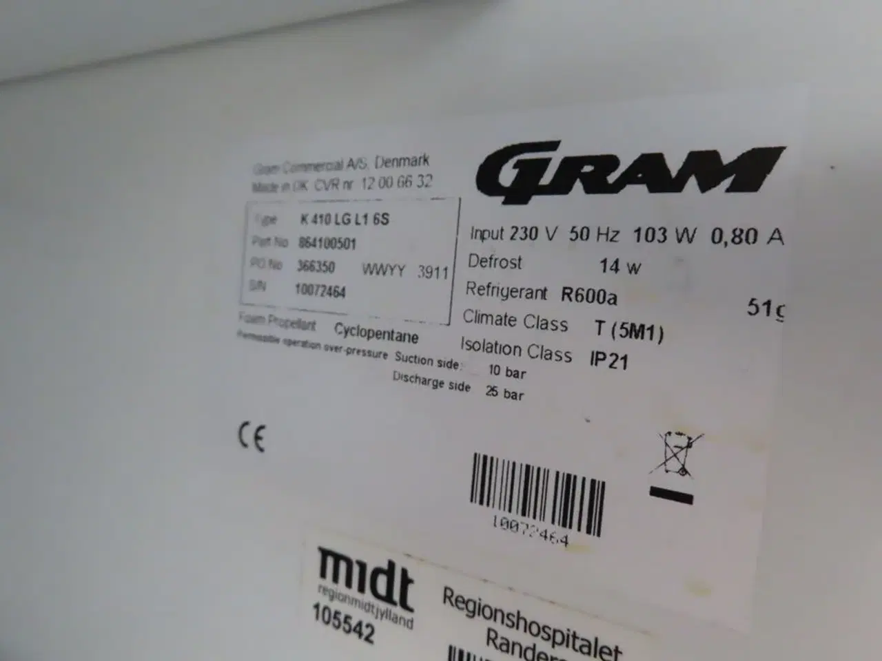 Billede 4 - Køleskab GRAM K410LG
