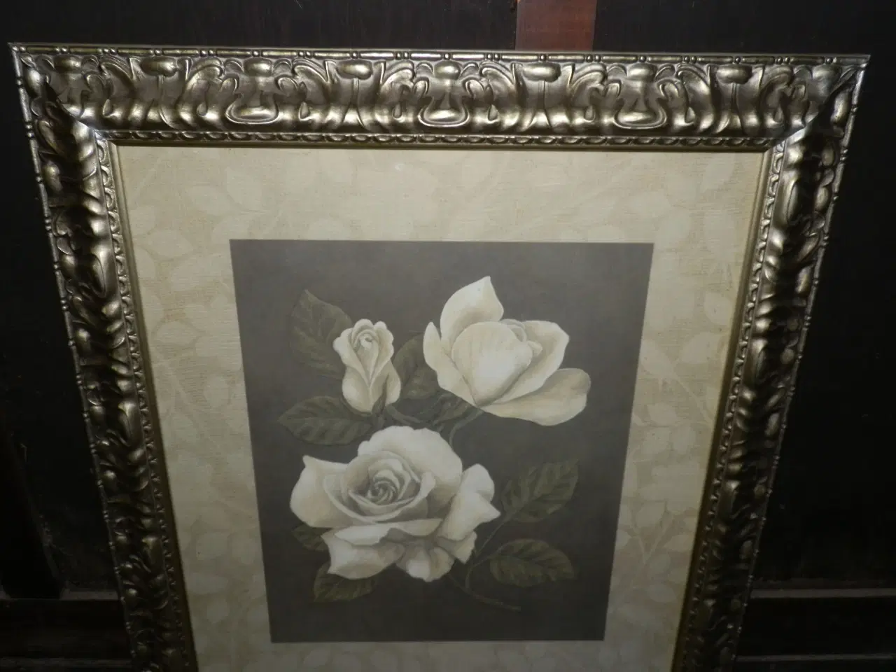Billede 2 - Rose billede i meget flot bred sølvramme
