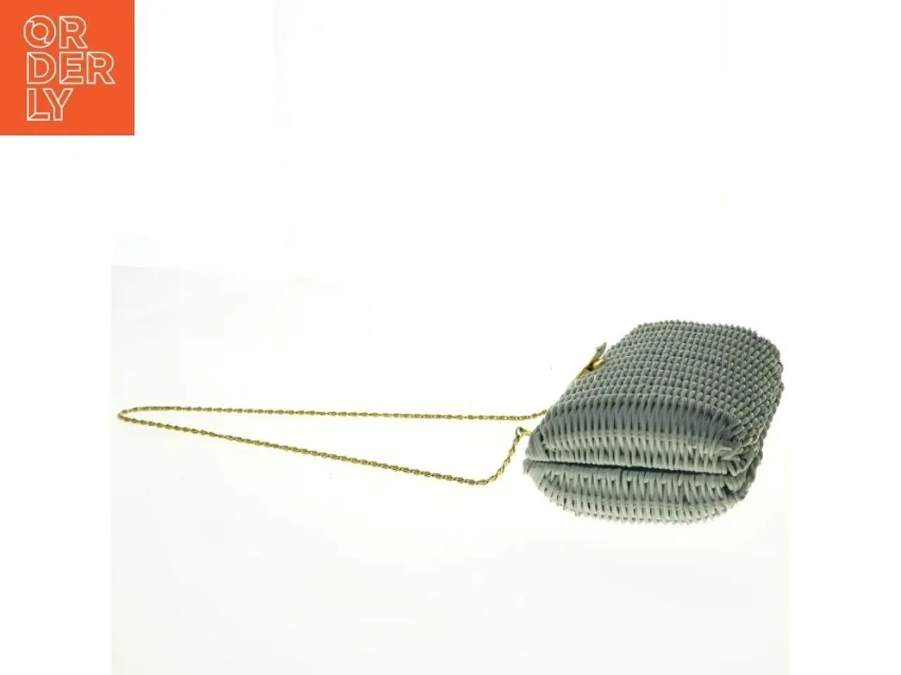 Billede 2 - Kurve Flettet aftenclutch med guldkæde (str. 25 x 14 cm)