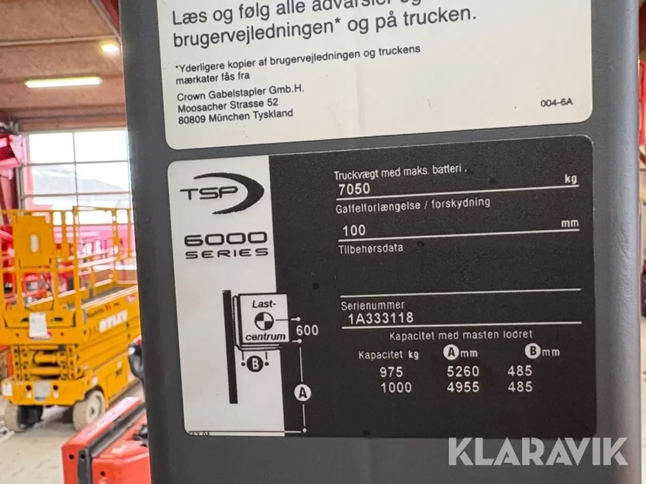 Billede 8 - Smalgangstruck Crown TSP6000-1.0 med lader