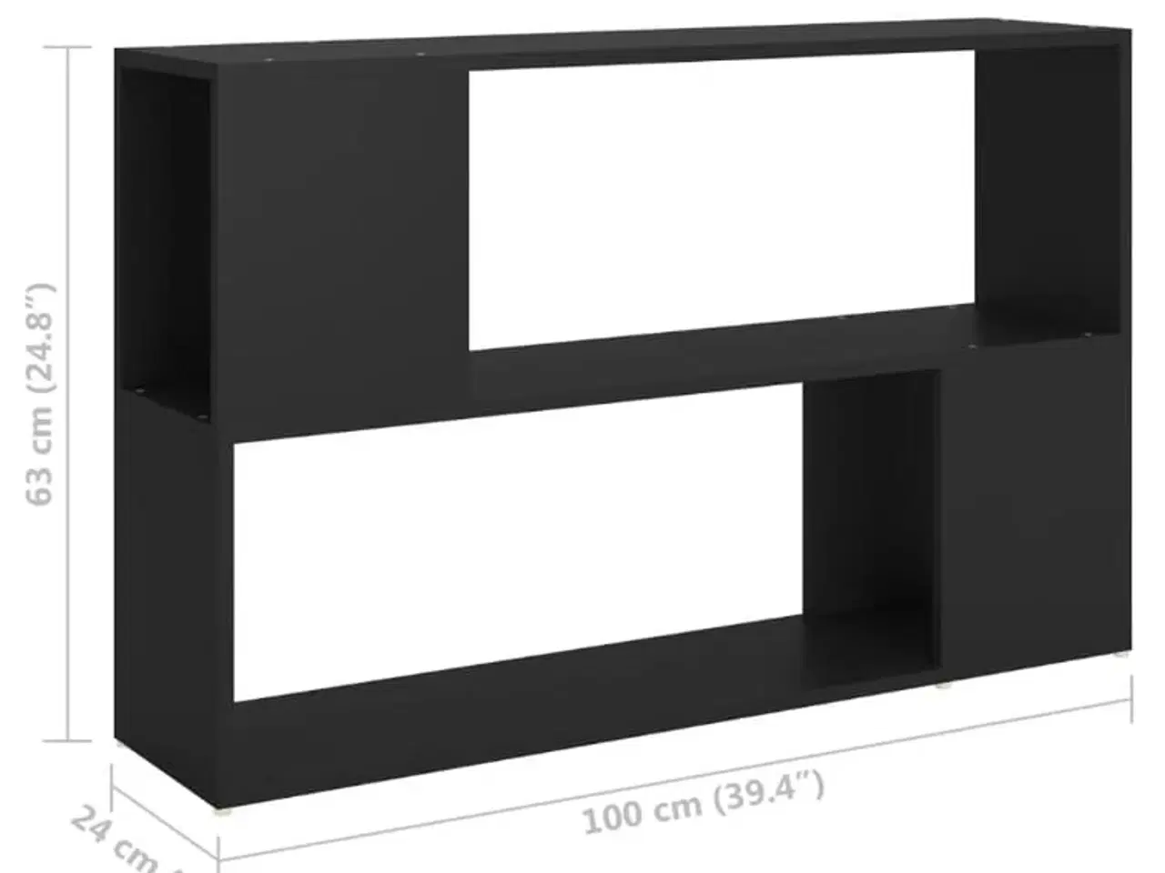 Billede 8 - Bogreol 100x24x63 cm spånplade sort