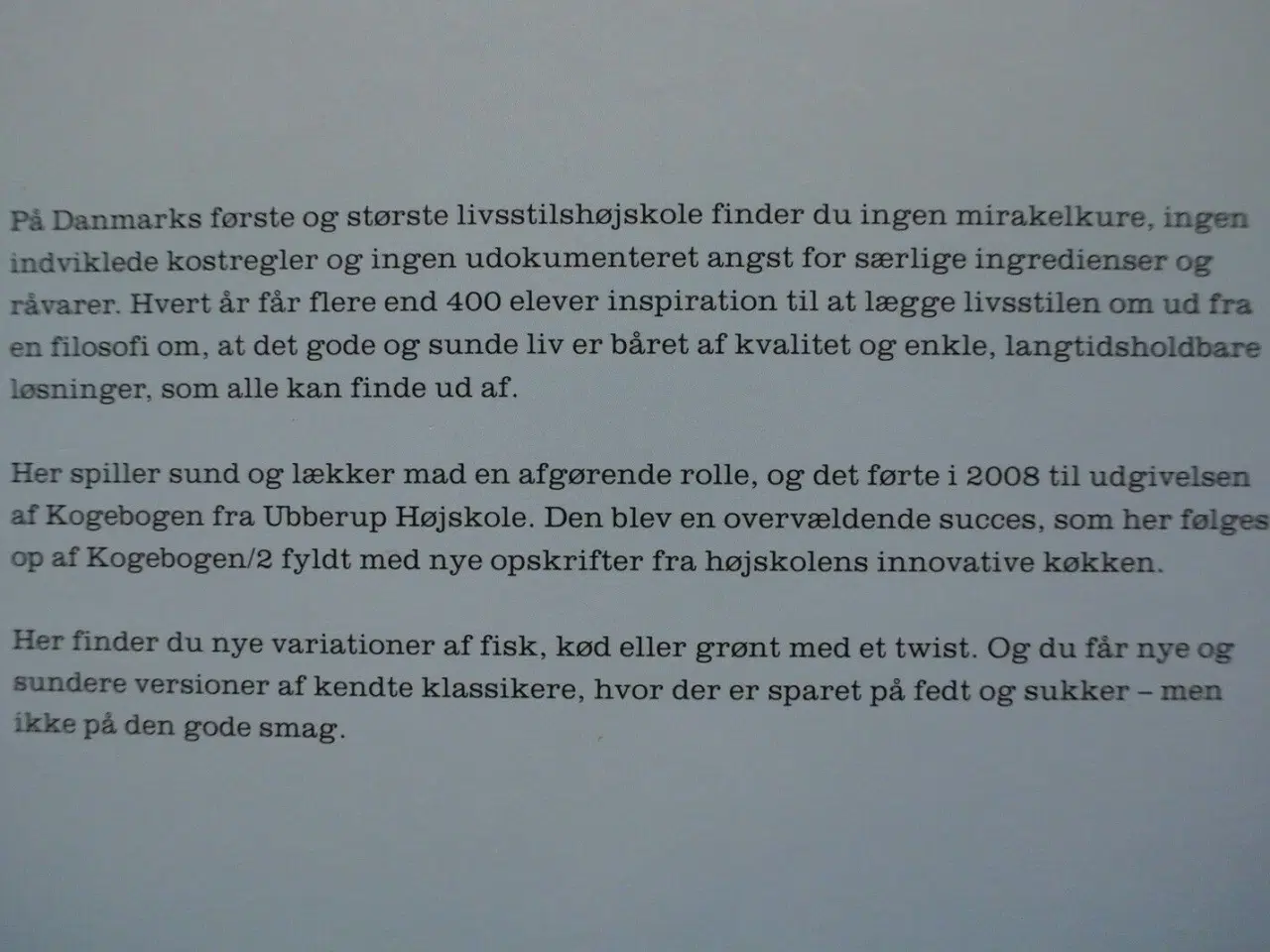 Billede 3 - kogebogen 2 fra ubberup højskole, red. af hanne ol