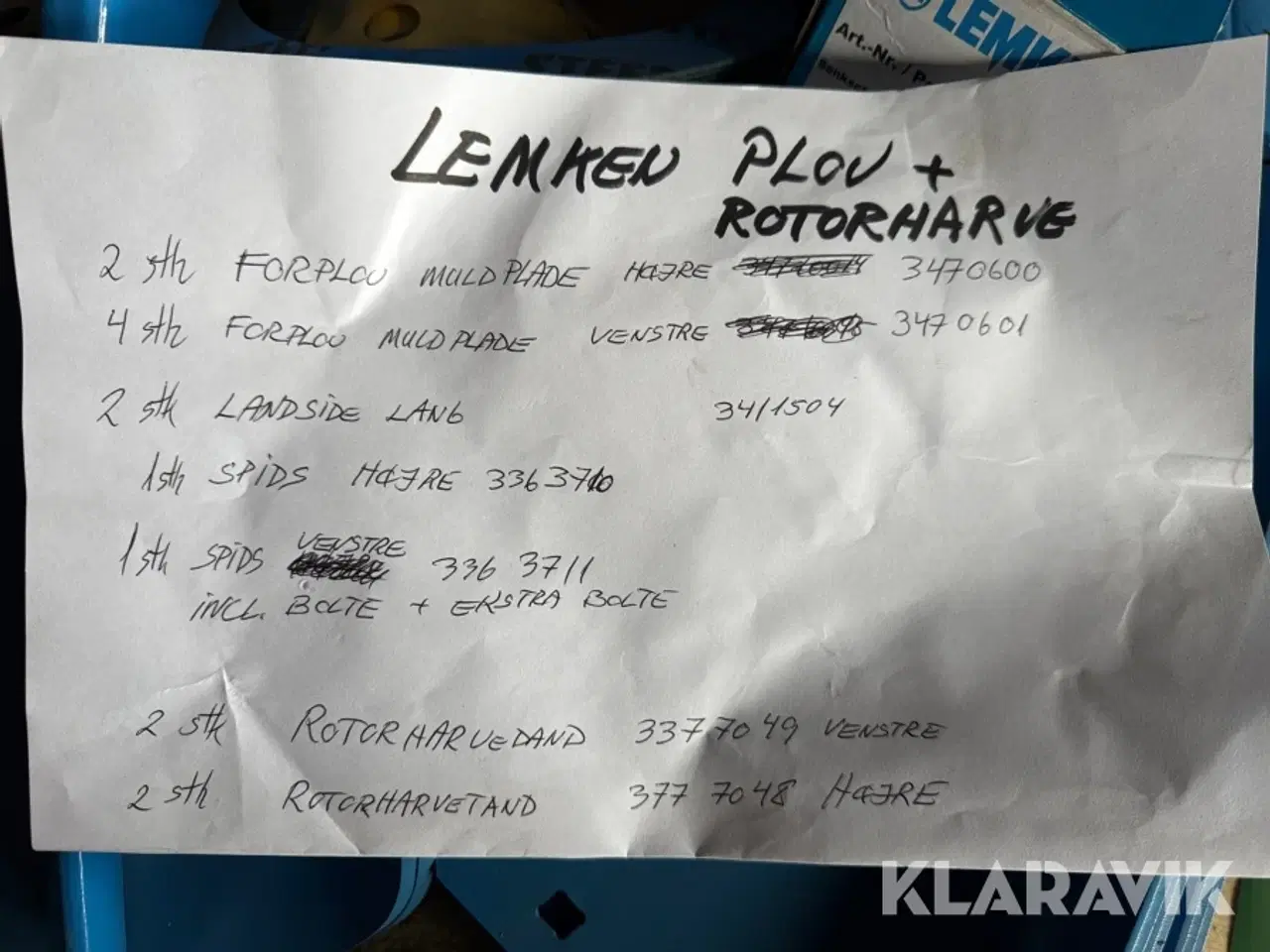 Billede 9 - Sliddele til rotorharvtænder og plov Lemken