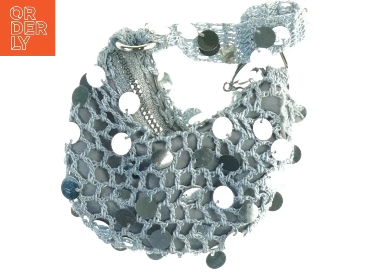 Billede 2 - Hæklet taske med palliet detaljer fra Build a Bear (str. 11 x 7 cm)