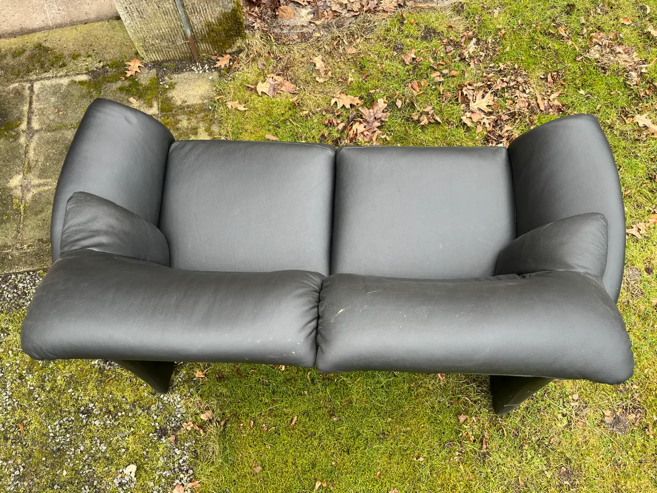 Billede 2 - Sort læder sofa fra