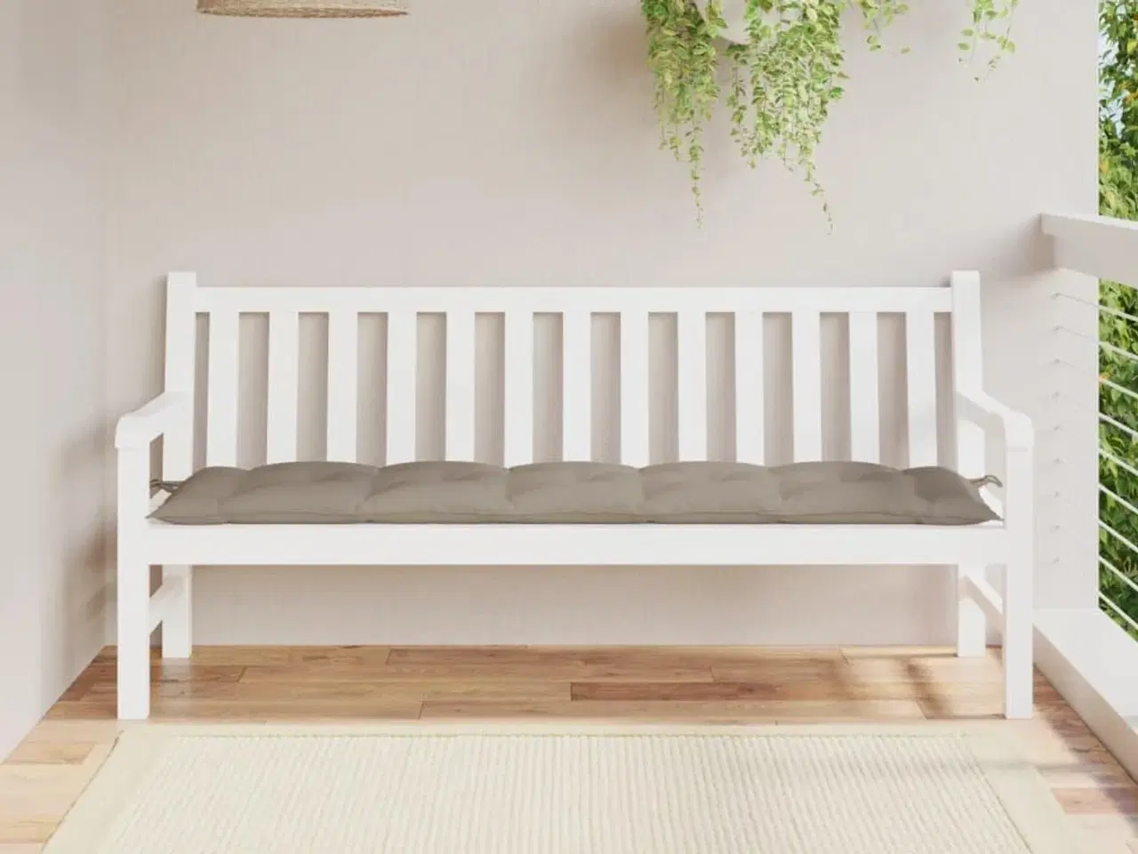 Billede 1 - Hynde til havebænk 180x50x7 cm oxfordstof gråbrun