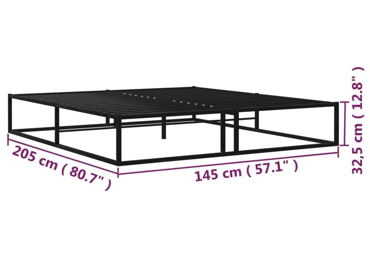 Billede 7 - Sengestel 140x200 cm metal sort