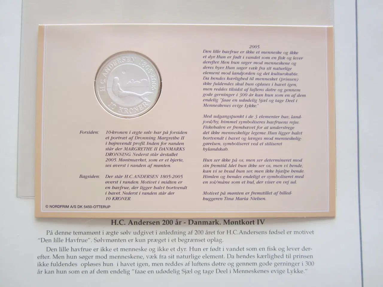 Billede 2 - Sølvmønt H.C. Andersen "Den grimme Ælling"