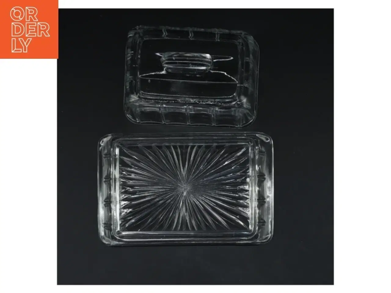 Billede 4 - Glas smørboks med låg (str. 20x12,5 cm)