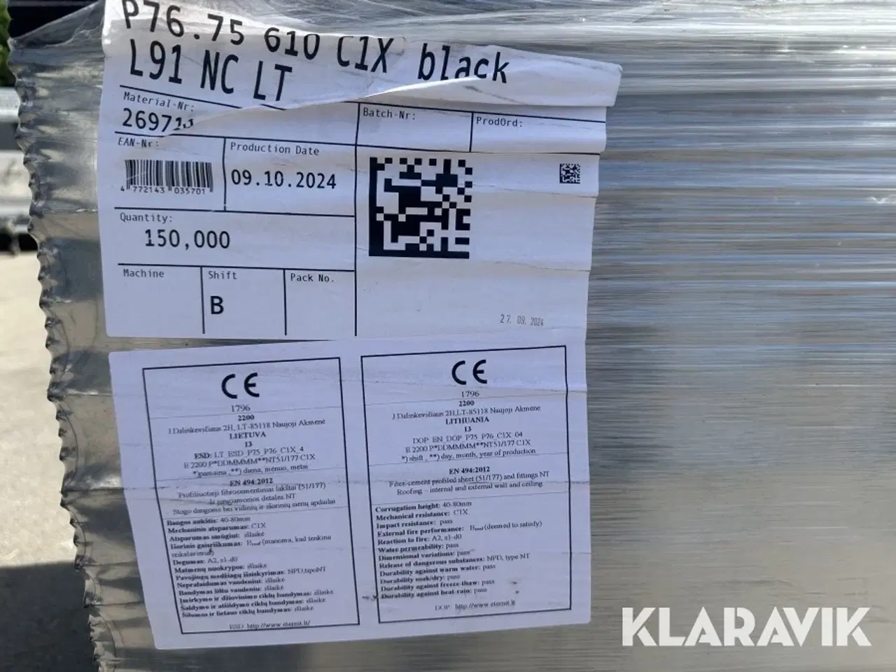 Billede 8 - Bølgeplader Euronit 702 FK sort 150 styk