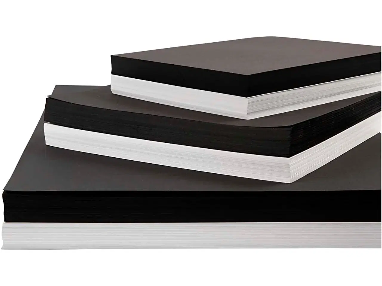 Billede 1 - Karton, A2,A3,A4, 200+250 g, sort, hvid, 600ass. ark/ 1 pk.