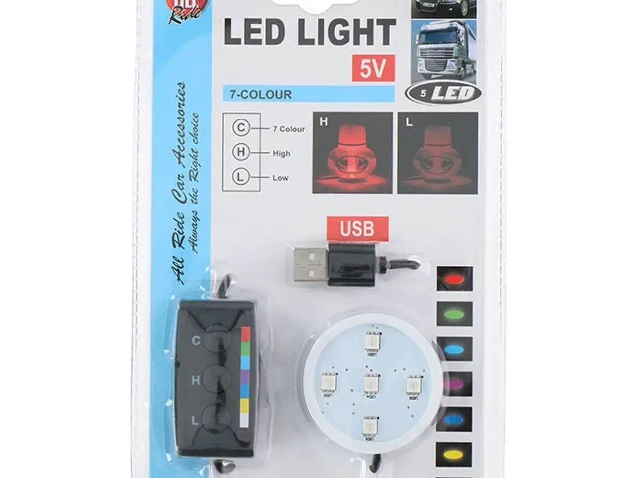 Billede 1 - USB LED lys i 7 farver 5 volt til Poppy luftfrisker