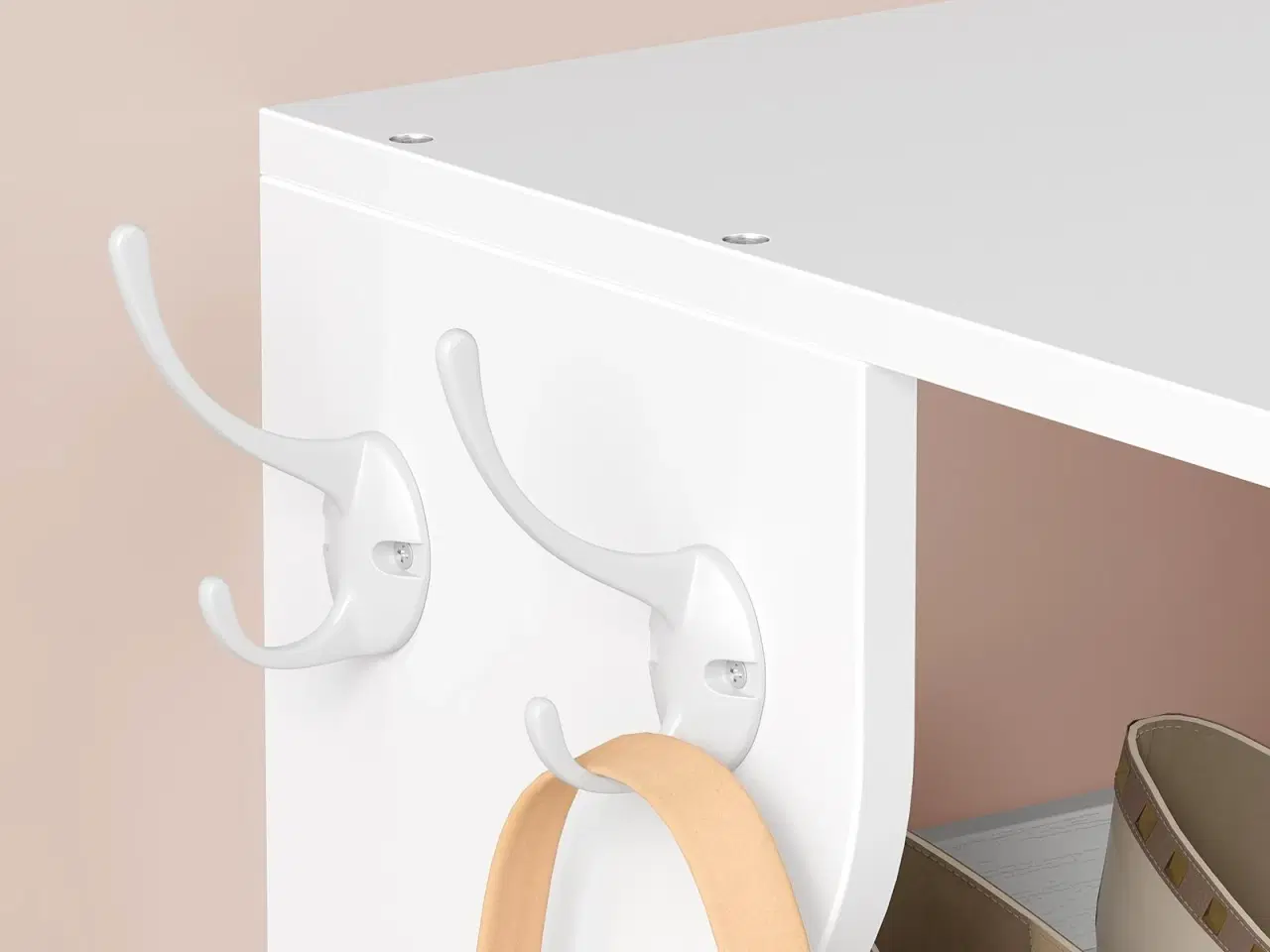 Billede 5 - Smal skoreol med 9 hylder – mat hvid, pladsbesparende skoopbevaring til entré og små rum