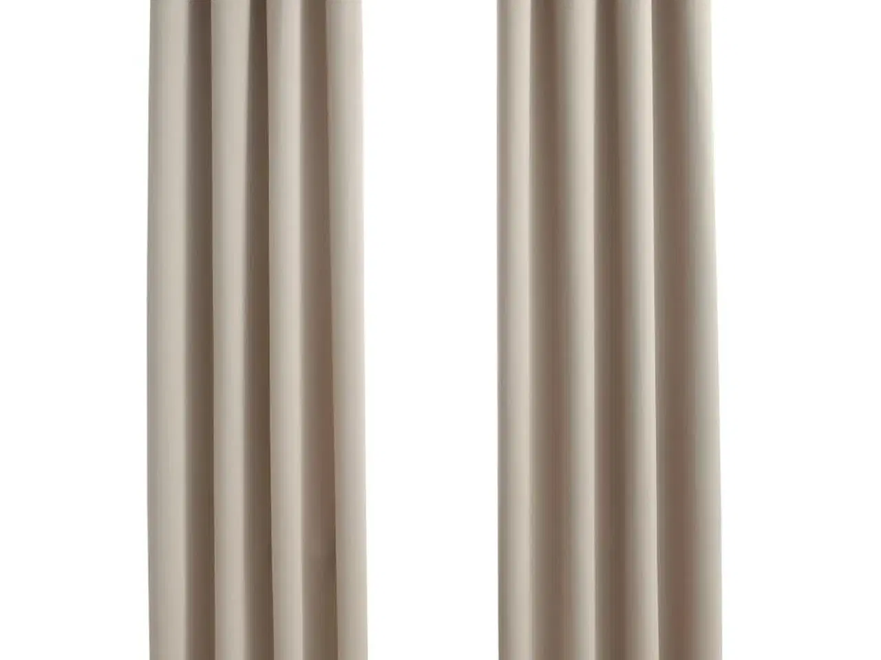 Billede 2 - Lysdæmpende gardiner 2 stk. med metalringe 140 x 245 cm beige