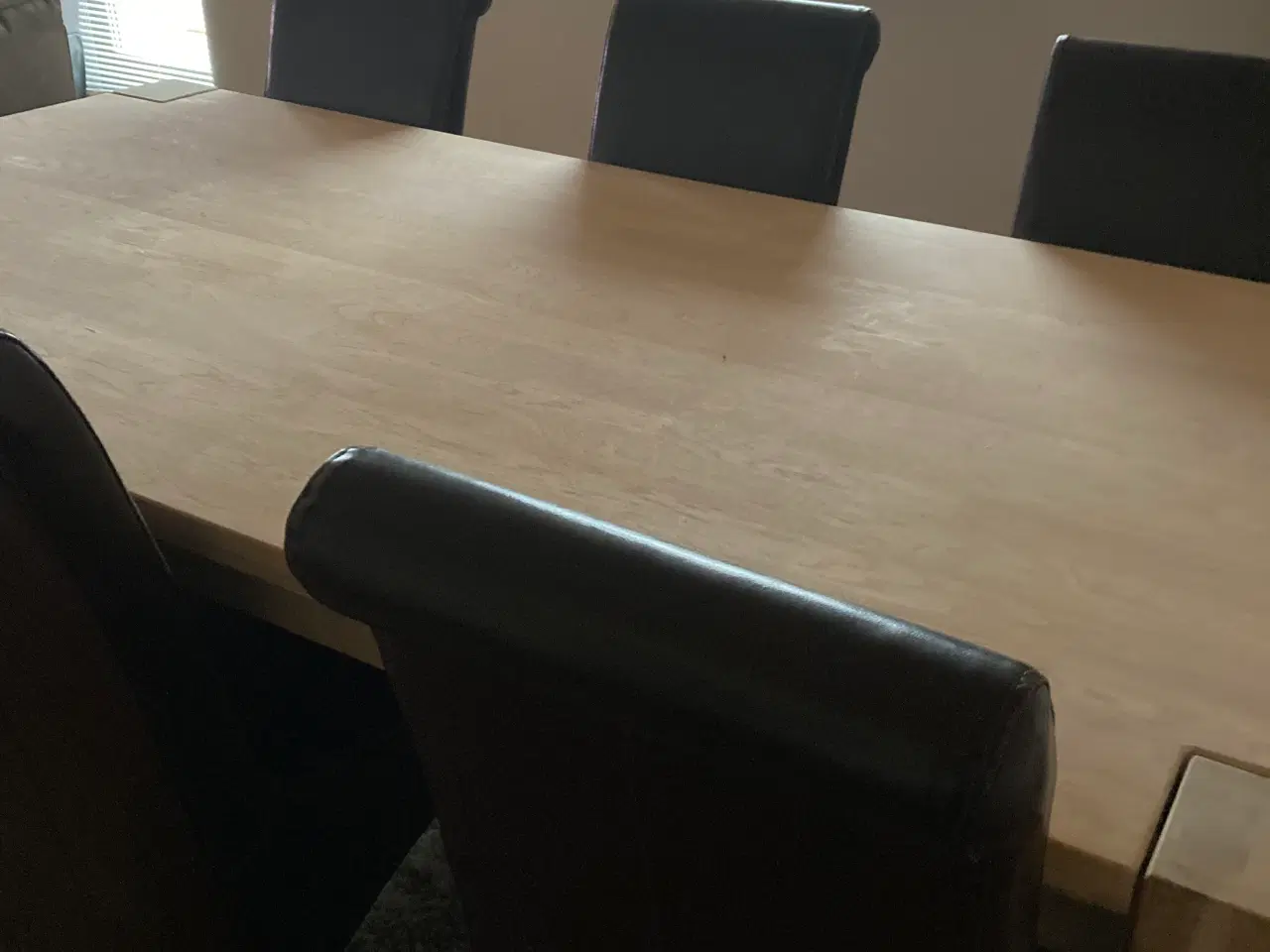 Billede 5 - Spisebord/ langbord med 6 stole sæbebehandlet eg-