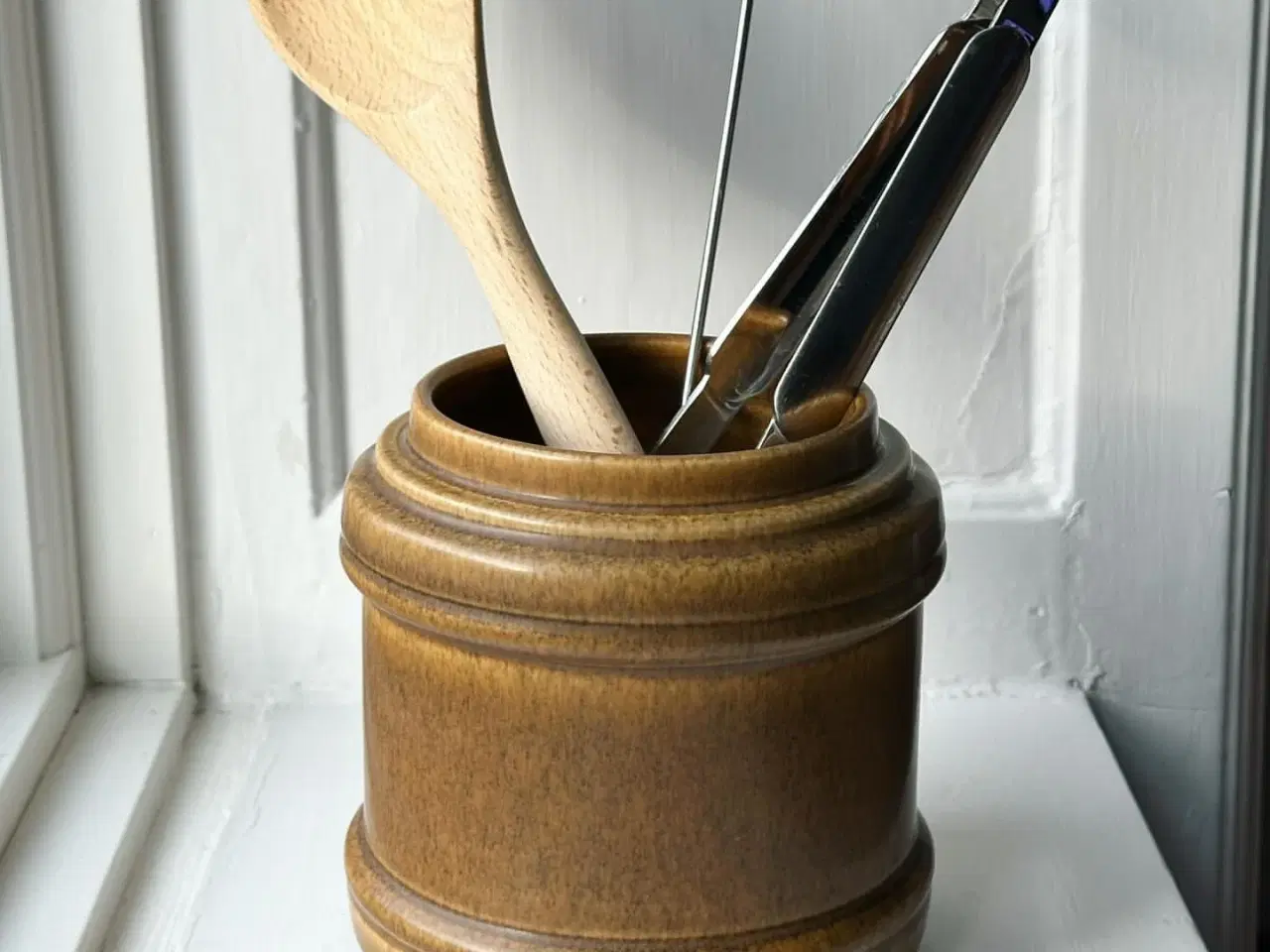 Billede 1 - Keramikkrukke m harepelsglasur