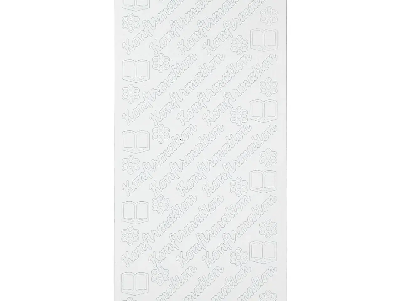Billede 1 - Selvklæbende stickers til konfirmation - 10x23 cm, hvid