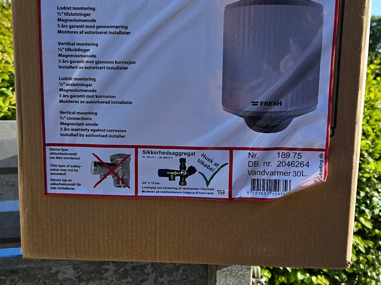 Billede 5 - Vandvarmer, 30L el.