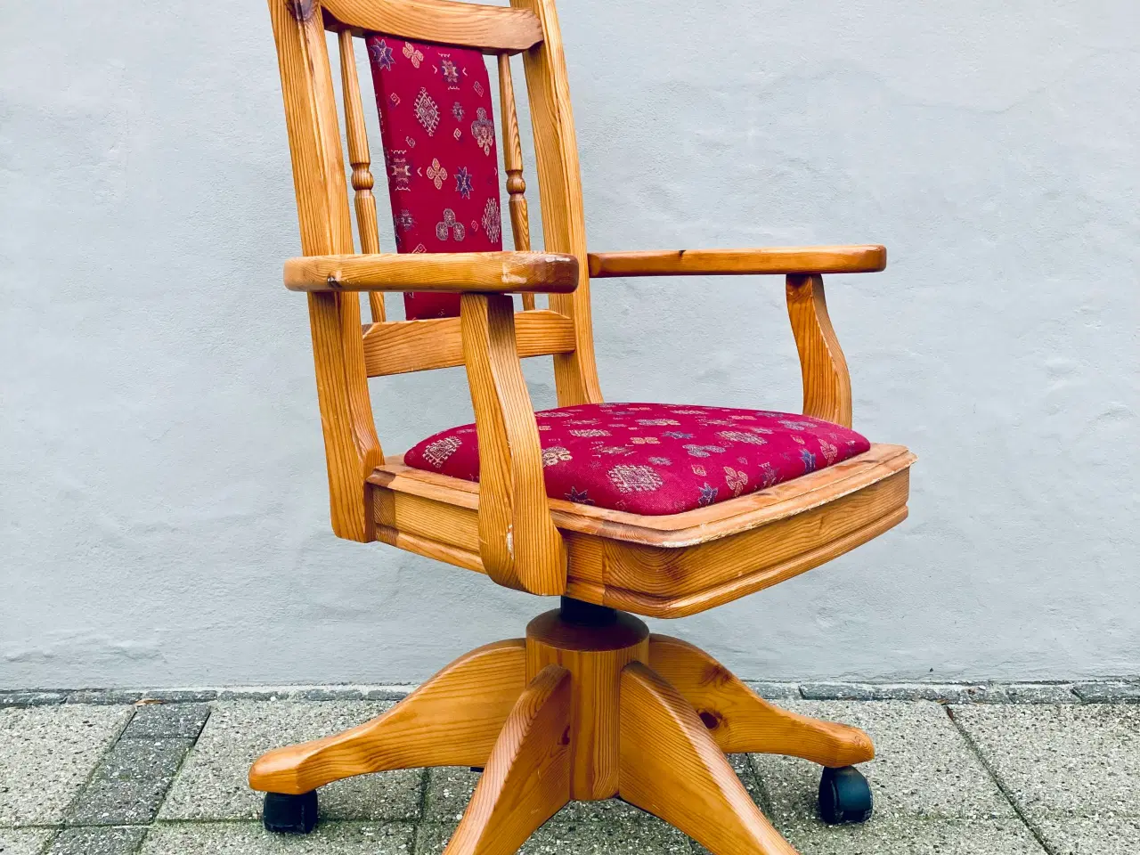 Billede 3 - Sjælden 70’er Aannø kontorstol fyrretræ - flot pat