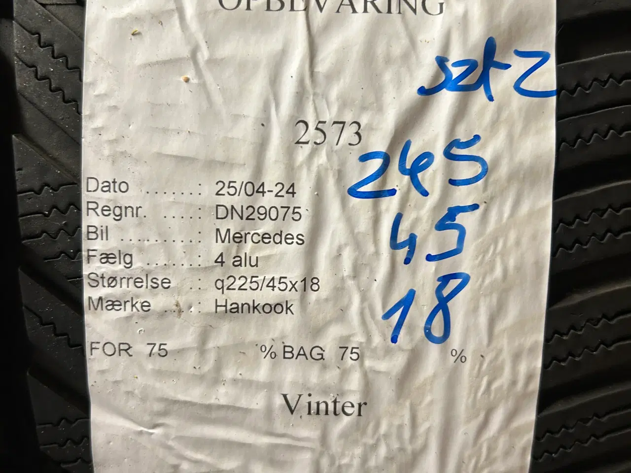 Billede 4 - 18” Alufælge med vinterdæk 