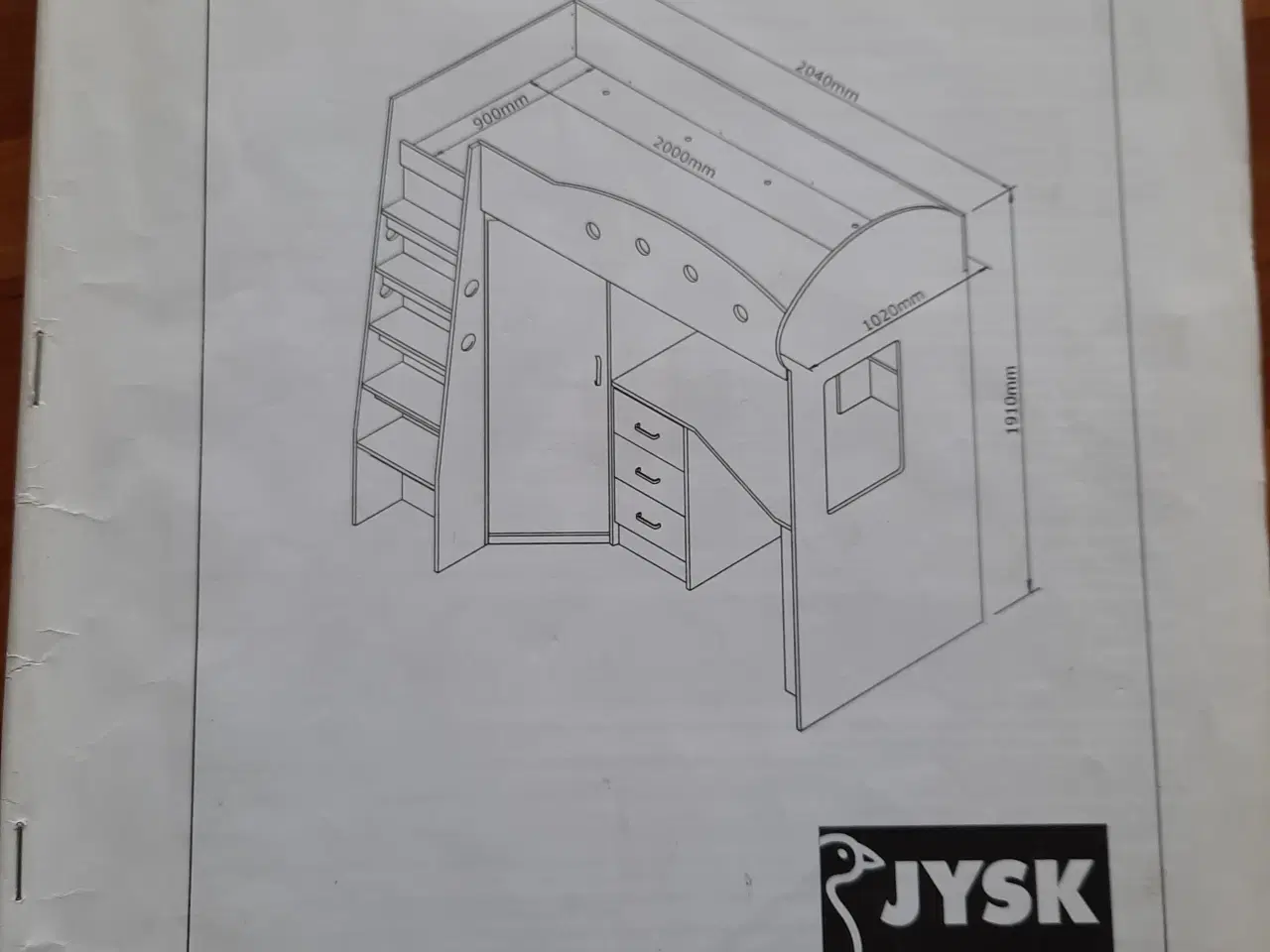 Billede 3 - Tavlund seng fra Jysk m. skrivebord og skab