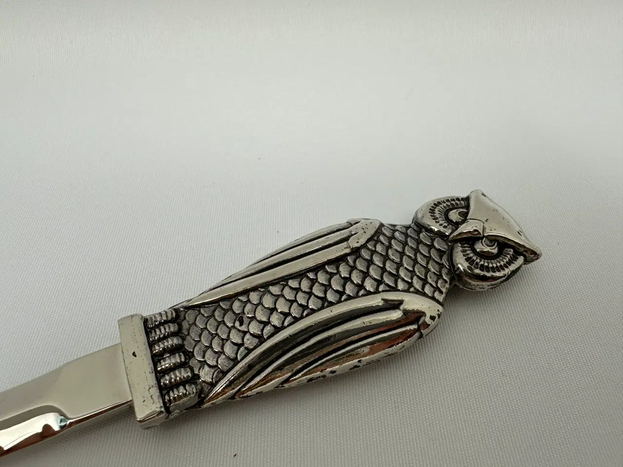 Billede 4 - Vintage brevåbner / brevkniv i stål m. ugle