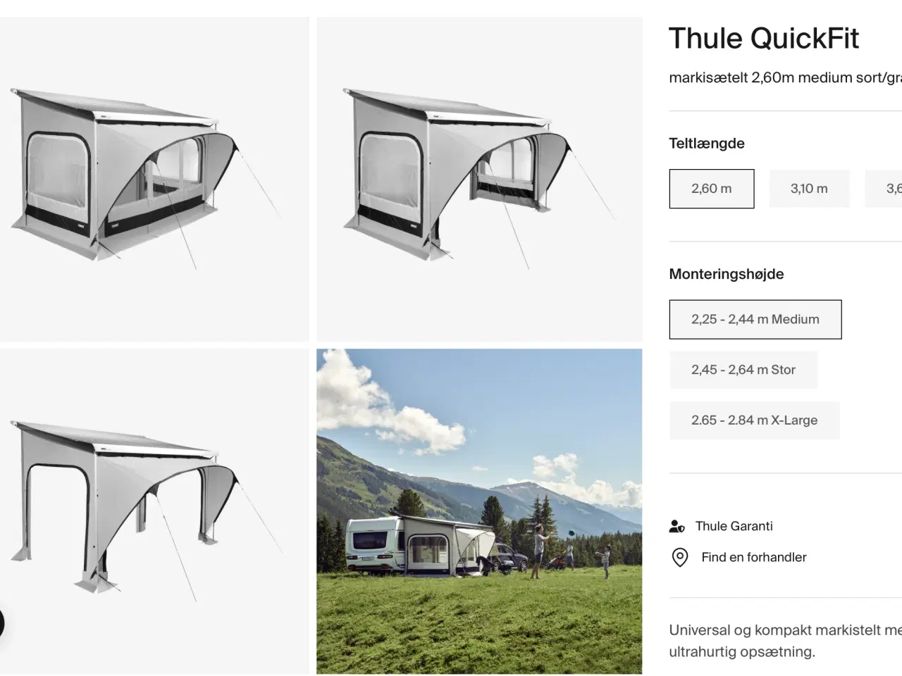 Billede 4 - Thule QuickFit markise telt