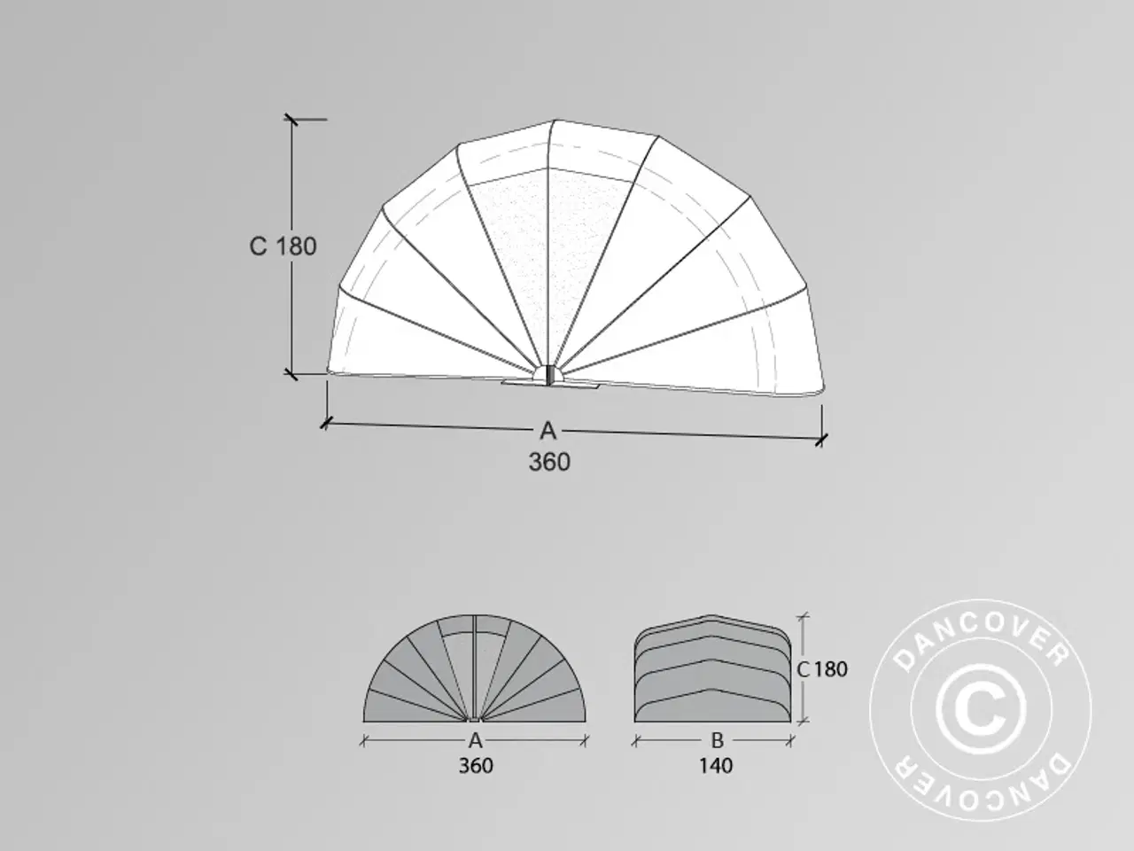 Billede 3 - Foldegarage (MC), 1,4x3,6x1,8m, Grå