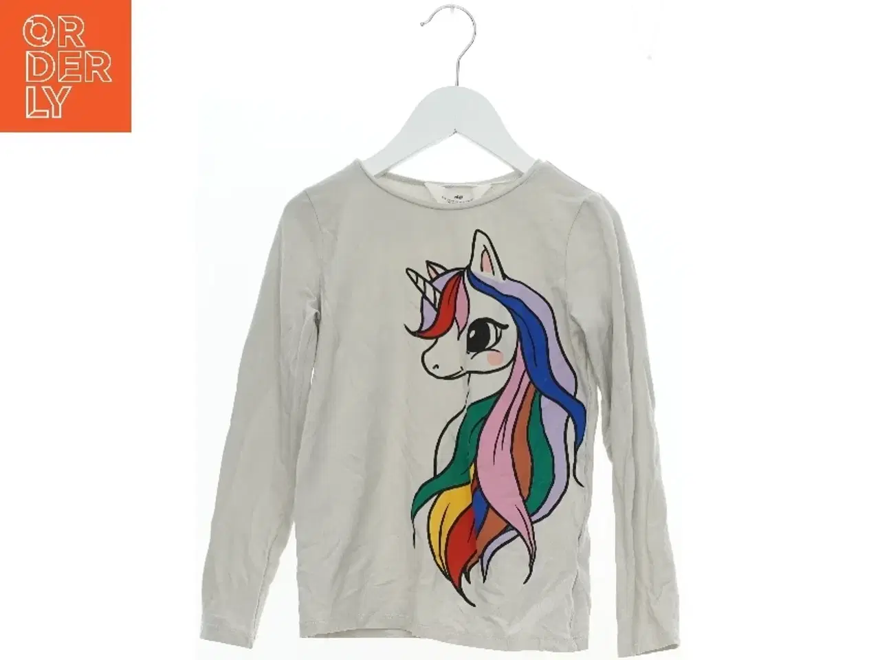 Billede 1 - Langærmet T-shirt med enhjørningmotiv fra H&M (str. 122) fra H&M (str. 122)