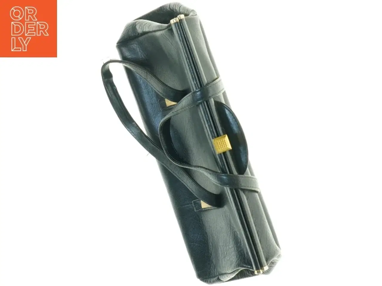 Billede 4 - Vintage sort håndtaske i læder (str. 36 x 12 cm)