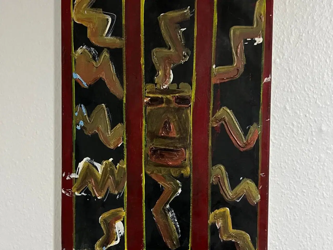 Billede 3 - Kraftfuldt totem-malareri i flammer – primitivt