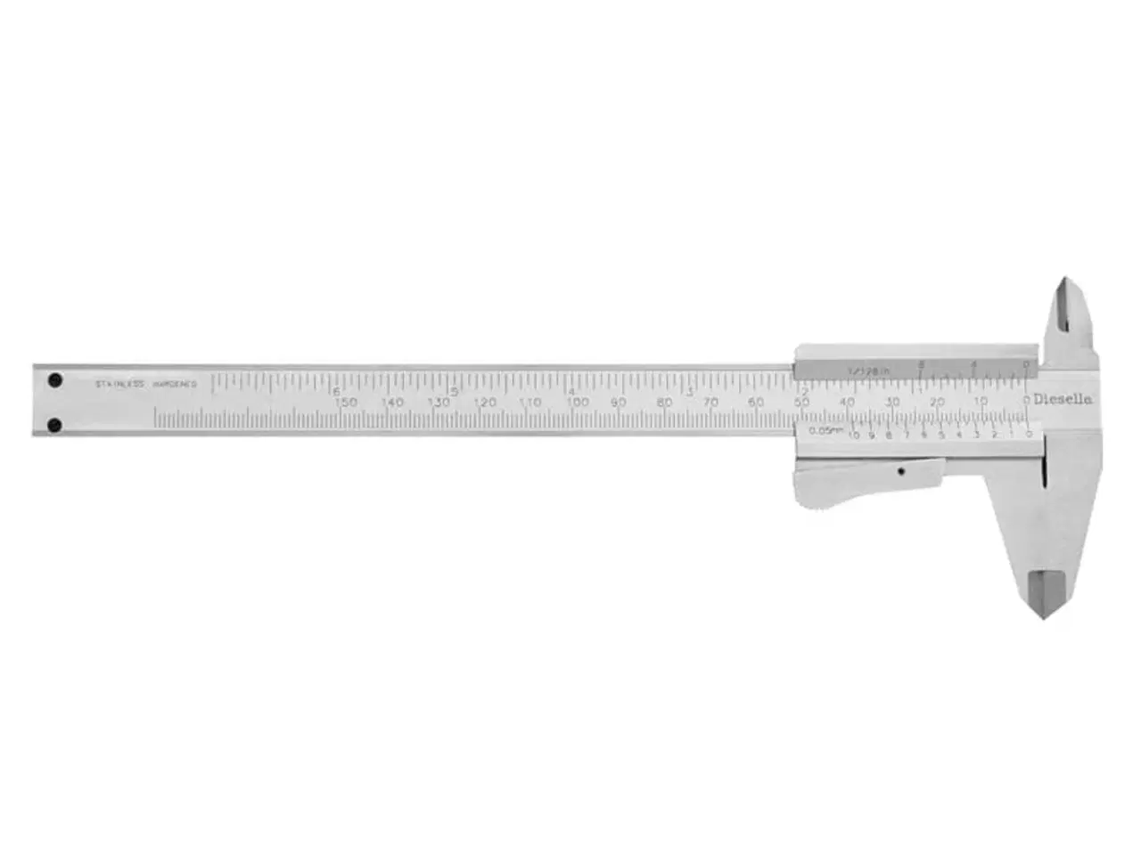 Billede 1 - Skydelære med klemlås 0-150x0,05 mm og 40 mm kæber (venstrehånds)