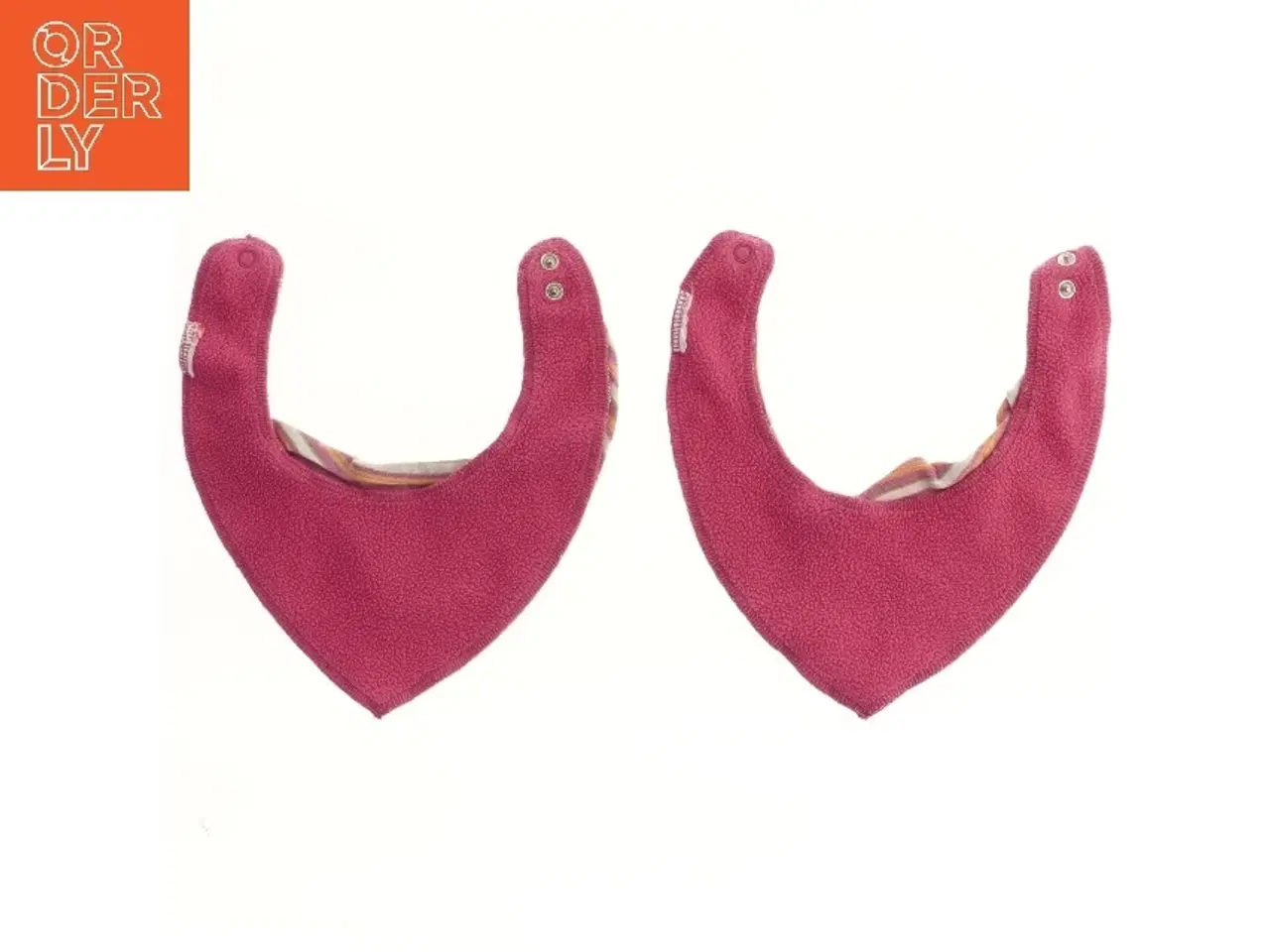 Billede 1 - Strikket babytørklæde i striber (str. 2 styk, ø 20 cm)