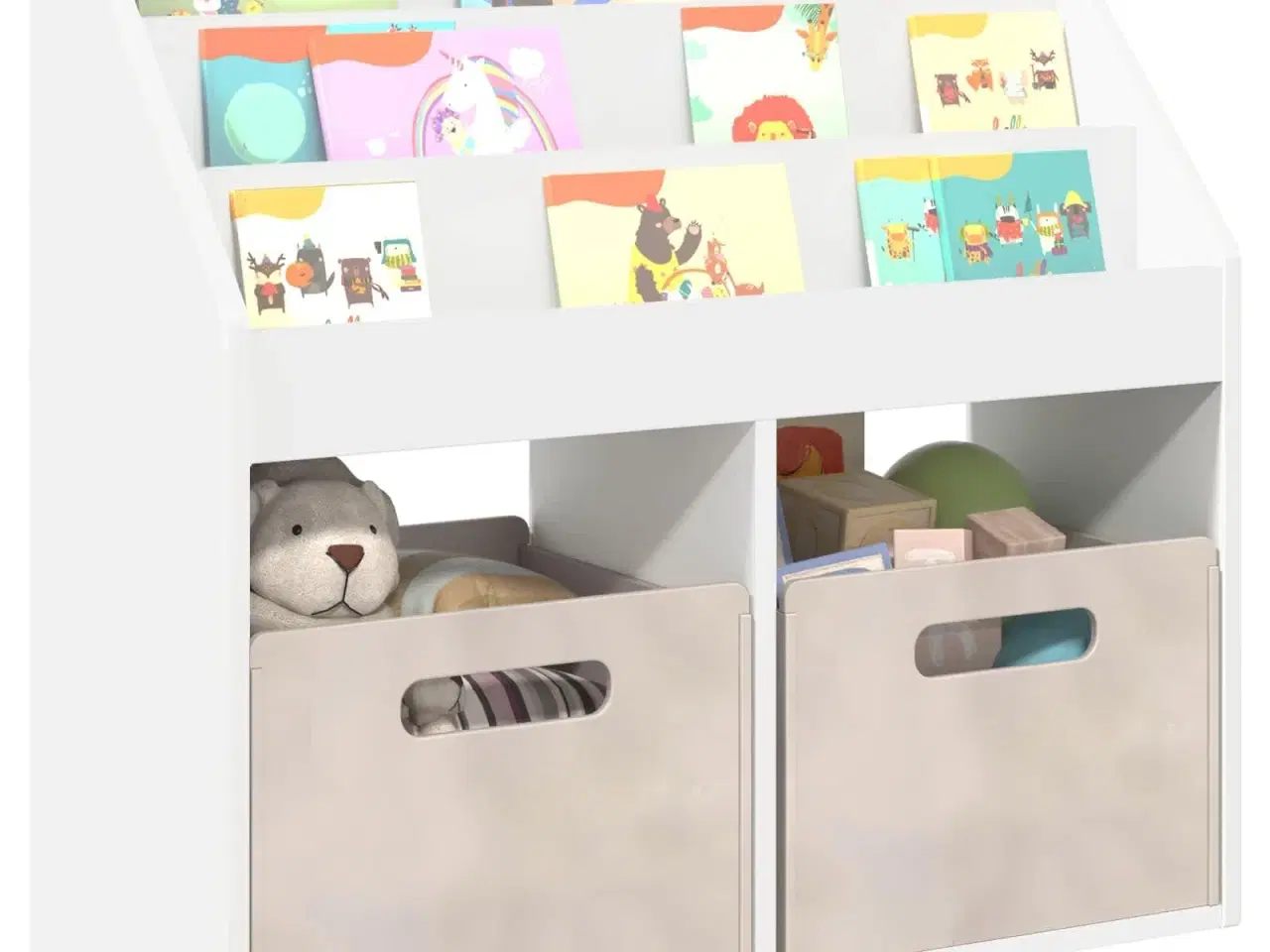 Billede 3 - Børnebogreol Hvid 72,5 x 29,5 x 69 cm Konstrueret træ