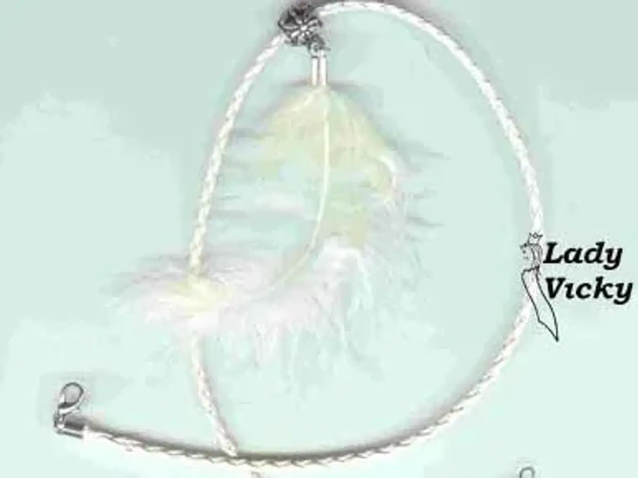 Billede 4 - Smykkesæt med hvide fjer # Unika