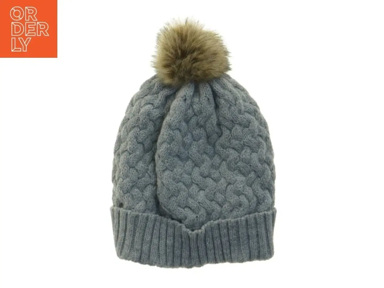 Billede 1 - Strikhue med pompom (str. Ø 20 cm)