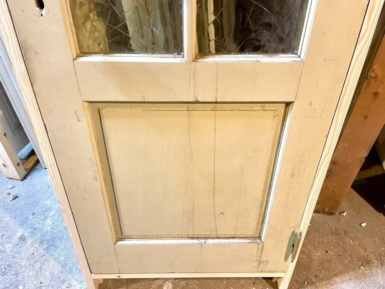 Billede 4 - Smal glasdør m. katedralglas og ny karm