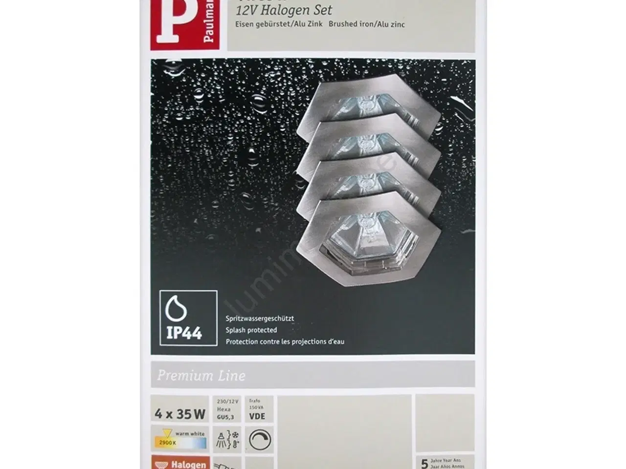 Billede 1 - 4 x Indbyggede spotlights sæt Premium Line Hexa hv