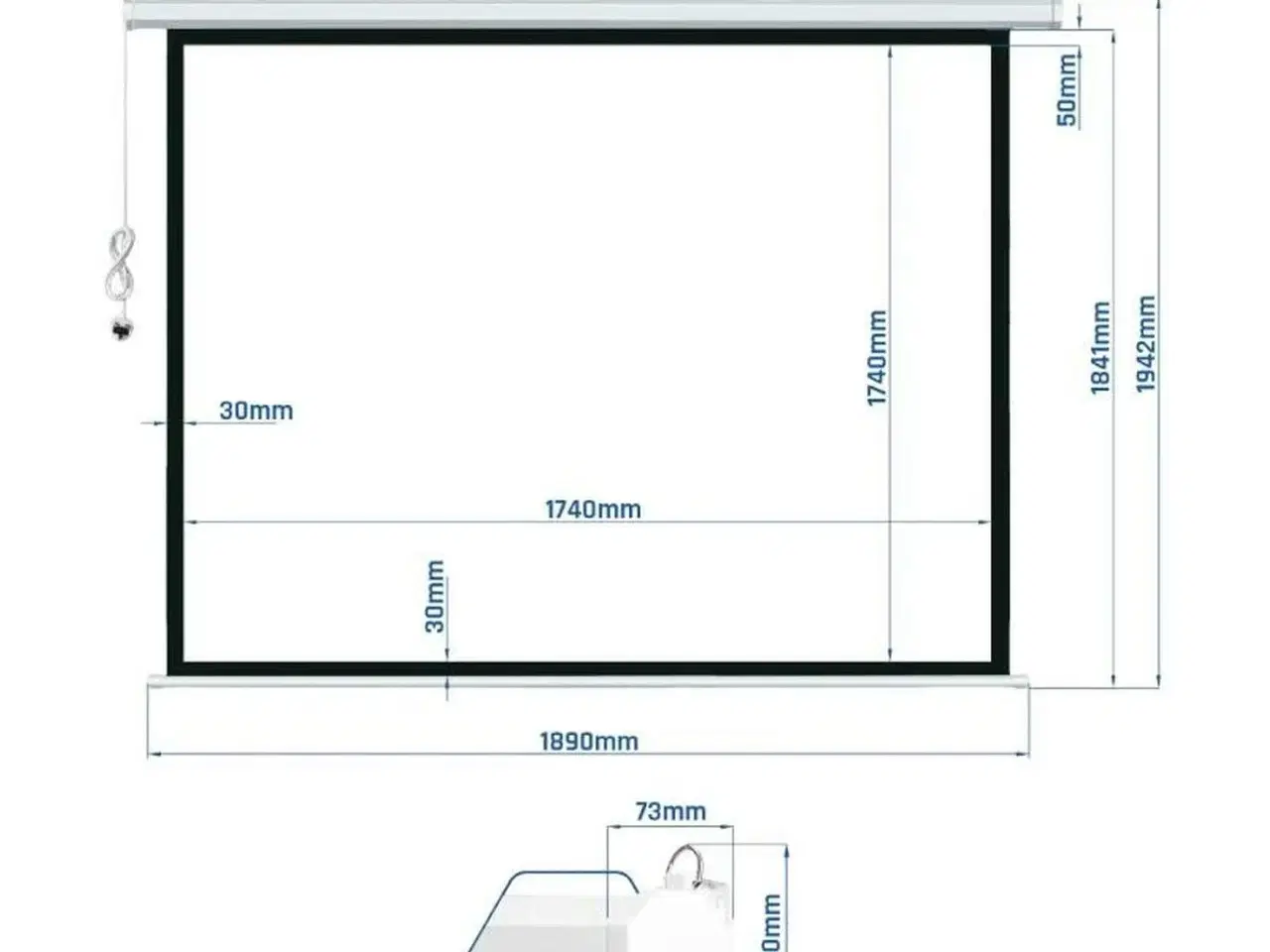 Billede 2 - Projektorlærred elektrisk iggual IGG319215 - 180 x 180 cm