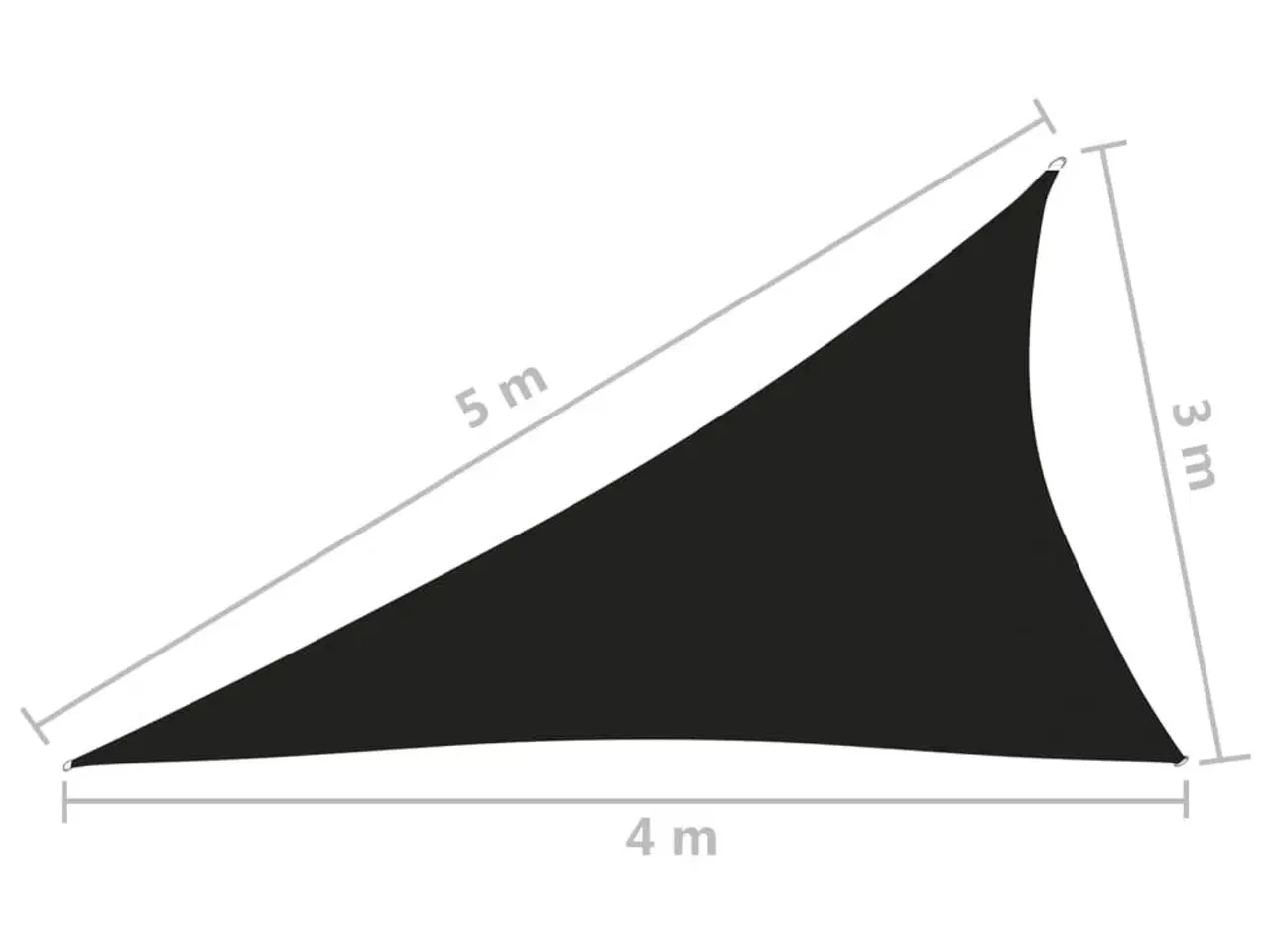 Billede 6 - Solsejl 3x4x5 m trekantet oxfordstof sort