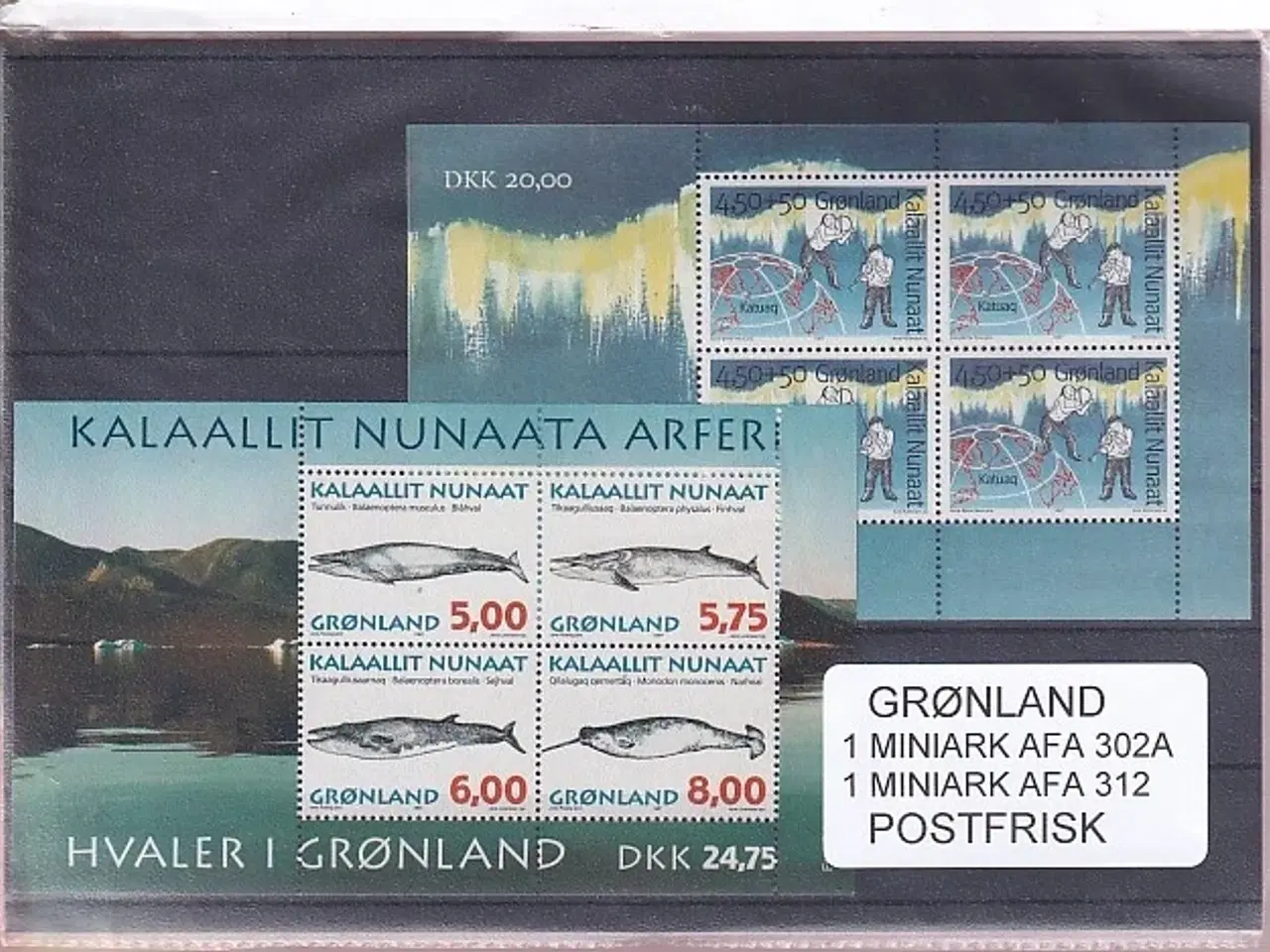 Billede 1 - Grønland - 2 Stk. Miniark  AFA 302 A + 312 - Postfrisk