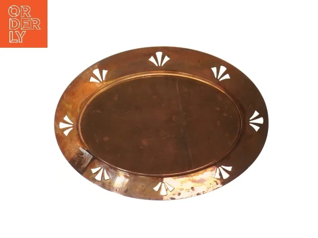 Billede 2 - Kobber fad med udskæringer (str. 25,5x18,5 cm)