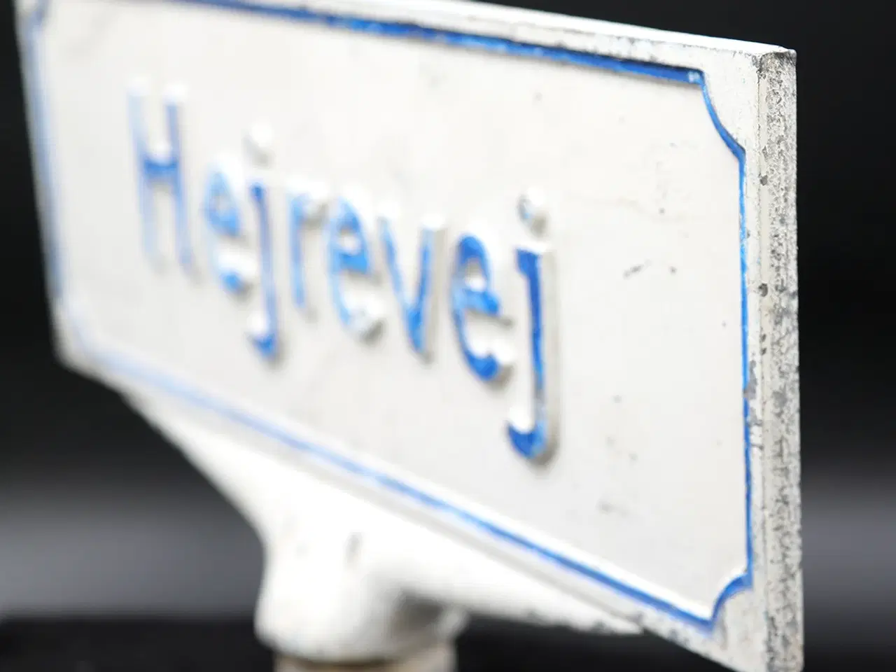 Billede 4 - Vintage dansk vejskilt “Hejrevej” i aluminium