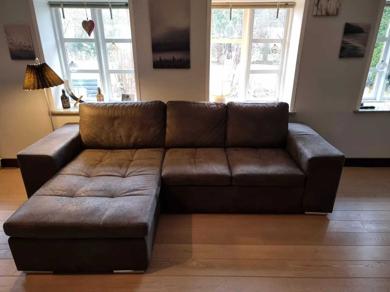 Billede 1 - Sofa ruskind grå