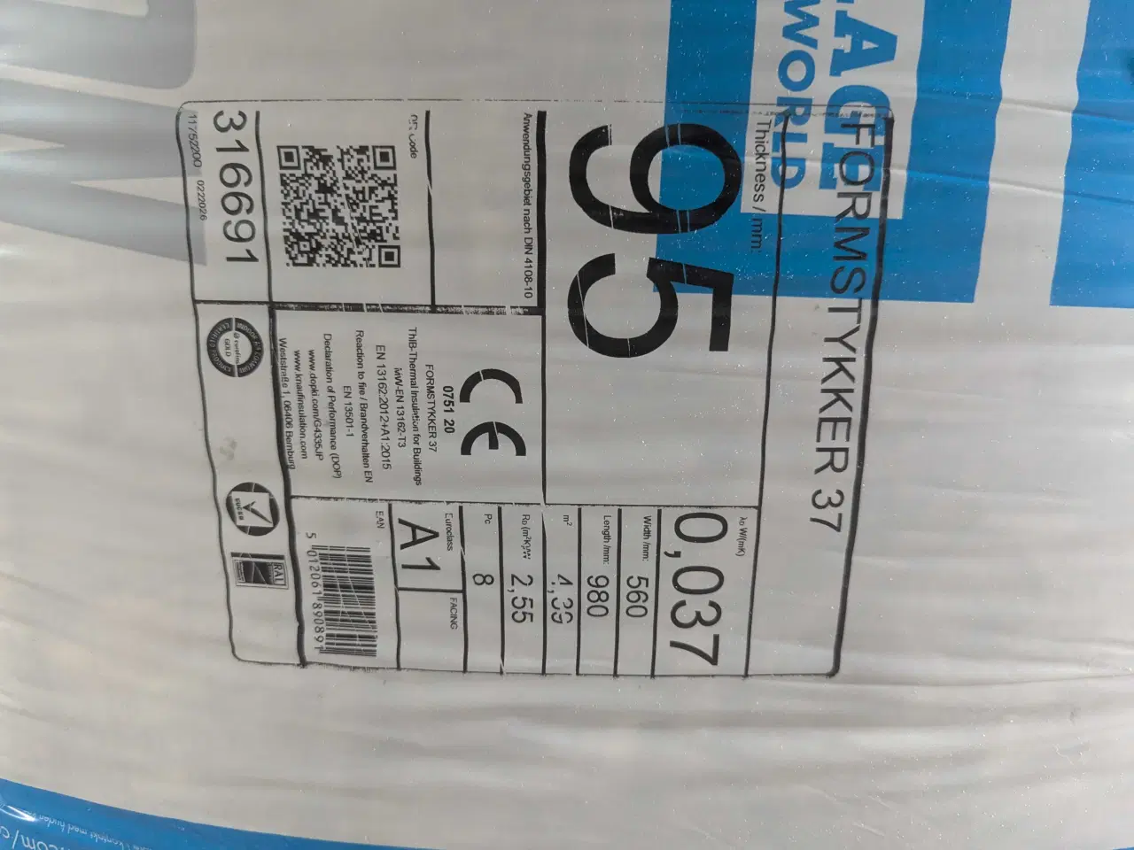 Billede 1 -  6 x 95mm Knauf Ecobatt formstykker 37