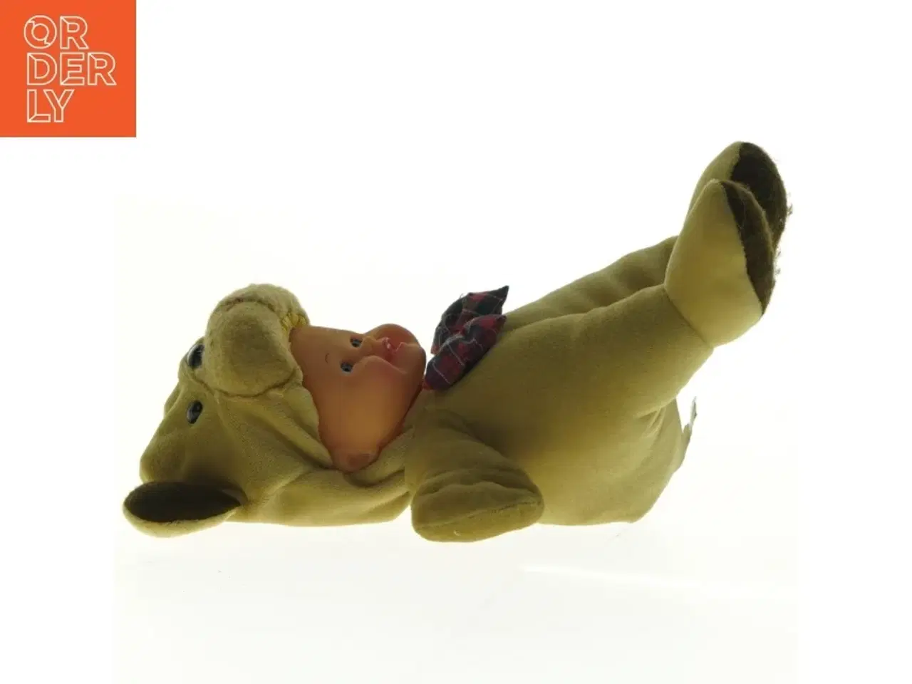 Billede 2 - Baby dukke med hundekostume (str. 24 x 13 cm)