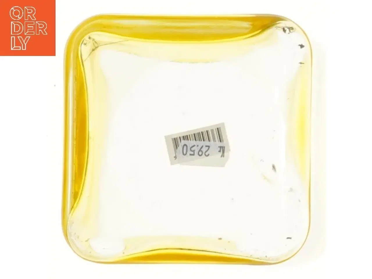 Billede 3 - Kvadratisk gul glasvase (str. 12x12x12 cm)