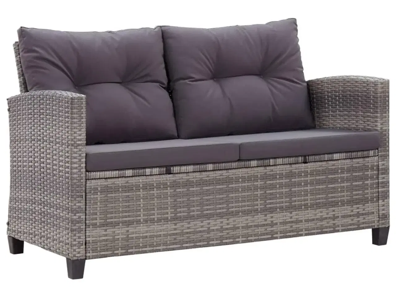 Billede 2 - Loungesæt til haven 6 dele med hynder polyrattan mørkegrå