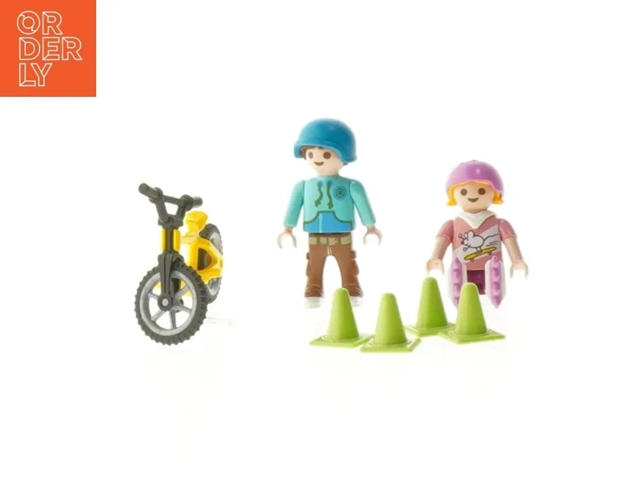Billede 2 - Playmobil Legetøjsfigurer med enhjulet cykel og kegler
