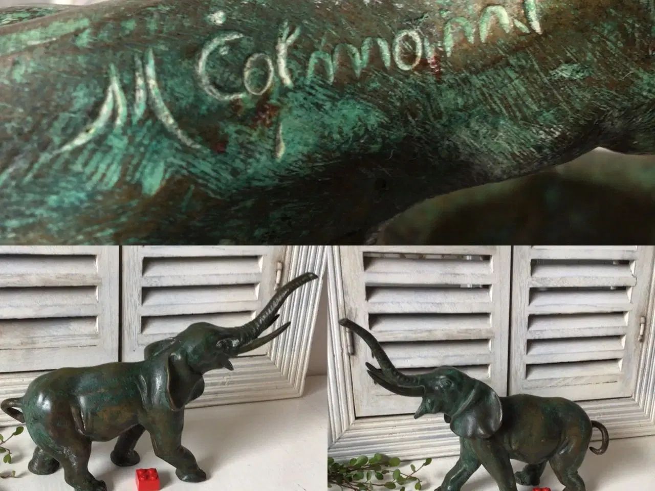 Billede 1 - Elefant bronzefigur 